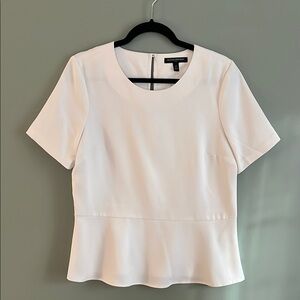 Banana Republic White Peplum Short Sleeve Top